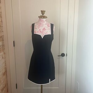 French Connection Black Mini Dress with White Trim